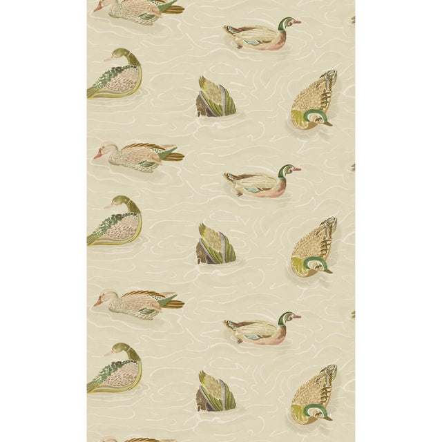 Mulberry DUCK POND EMERALD/STONE Wallpaper