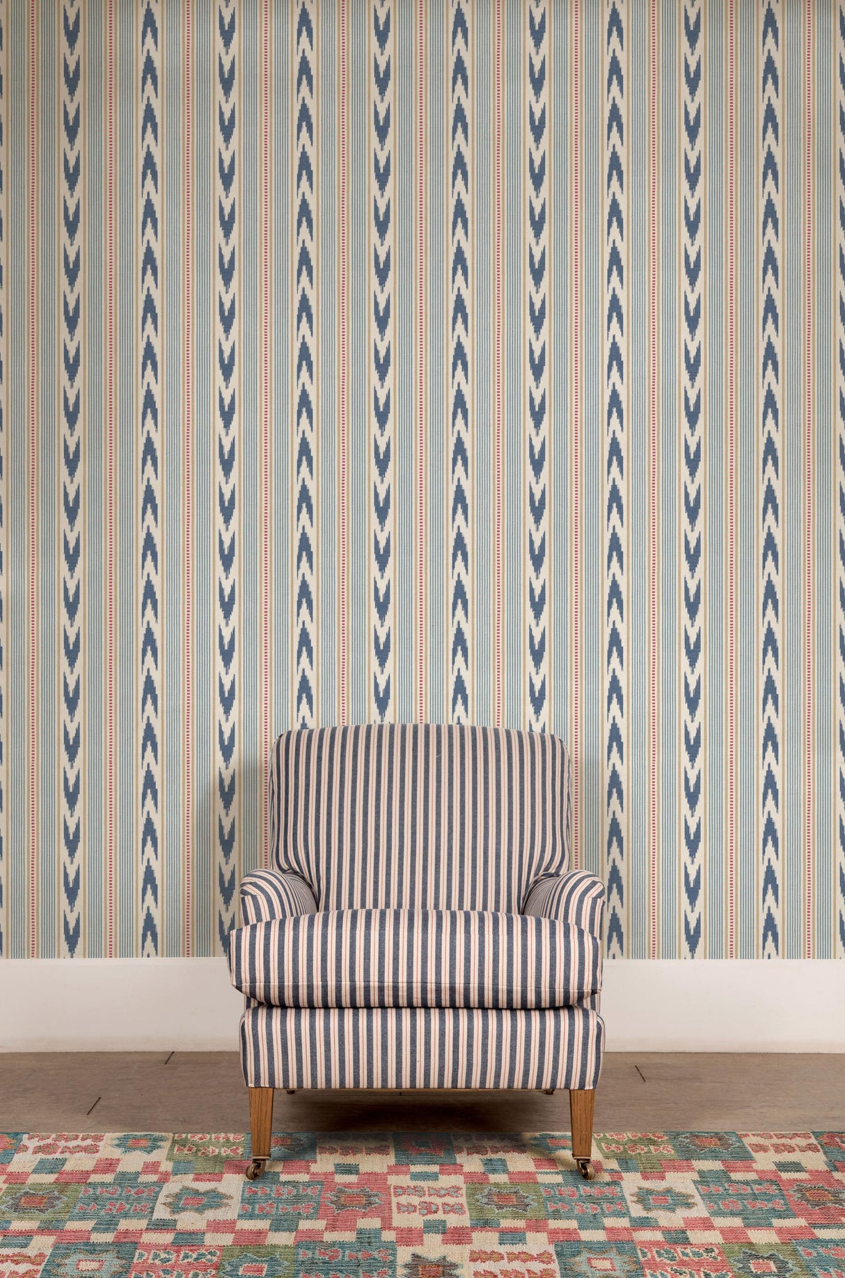 Mulberry NEWPORT STRIPE BLUE/RED Wallpaper
