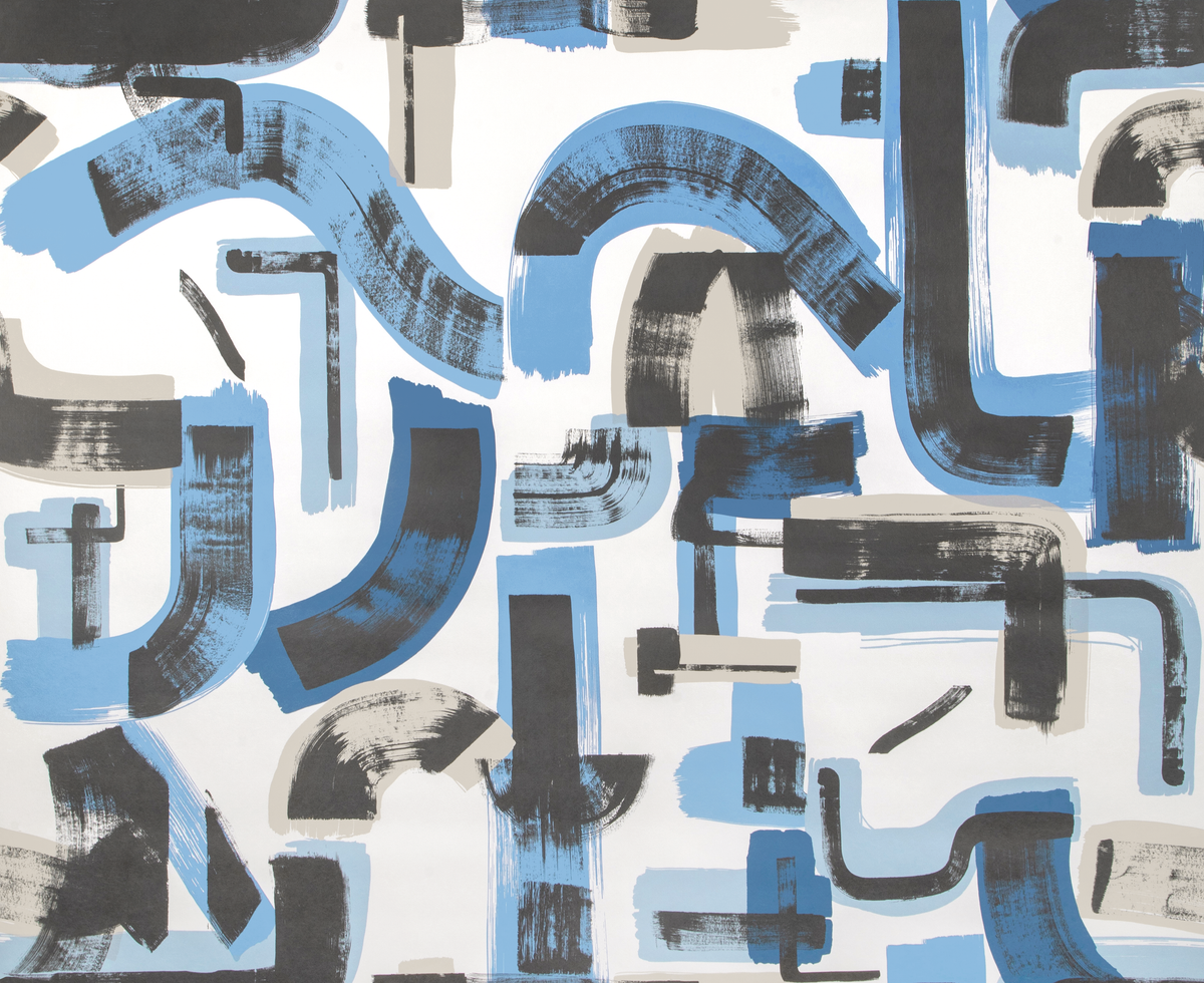 Lee Jofa BLEECKER PAPER CAPRI/NAVY Wallpaper