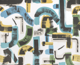 Lee Jofa BLEECKER PAPER LAKE/FERN Wallpaper