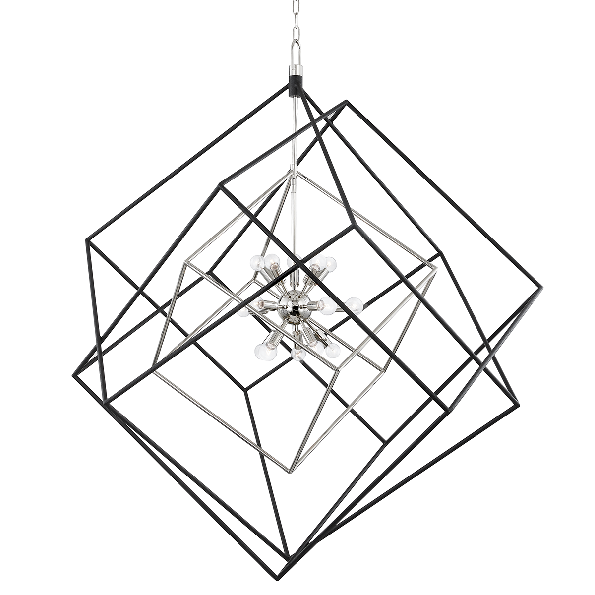 Hudson Valley Lighting Roundout Polished Nickel/black 42W x 42L x 55.5H Chandelier