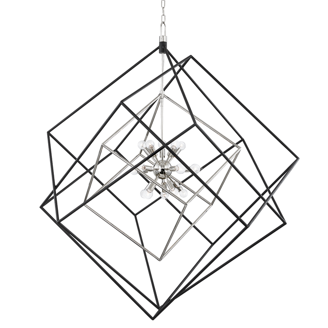 Hudson Valley Lighting Roundout Polished Nickel/black 42W x 42L x 55.5H Chandelier