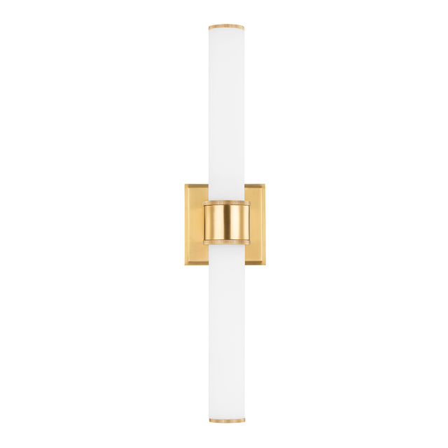 Hudson Valley Lighting Mill Valley Aged Brass 4.5W x 4.5L x 20H Wall Sconce