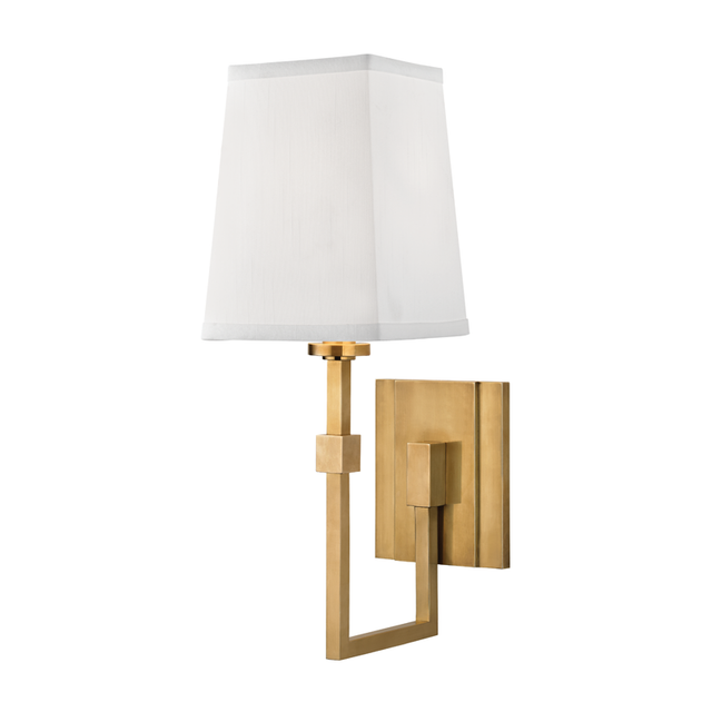 Hudson Valley Lighting Fletcher Aged Brass 5.25W x 5.25L x 15.25H Wall Sconce
