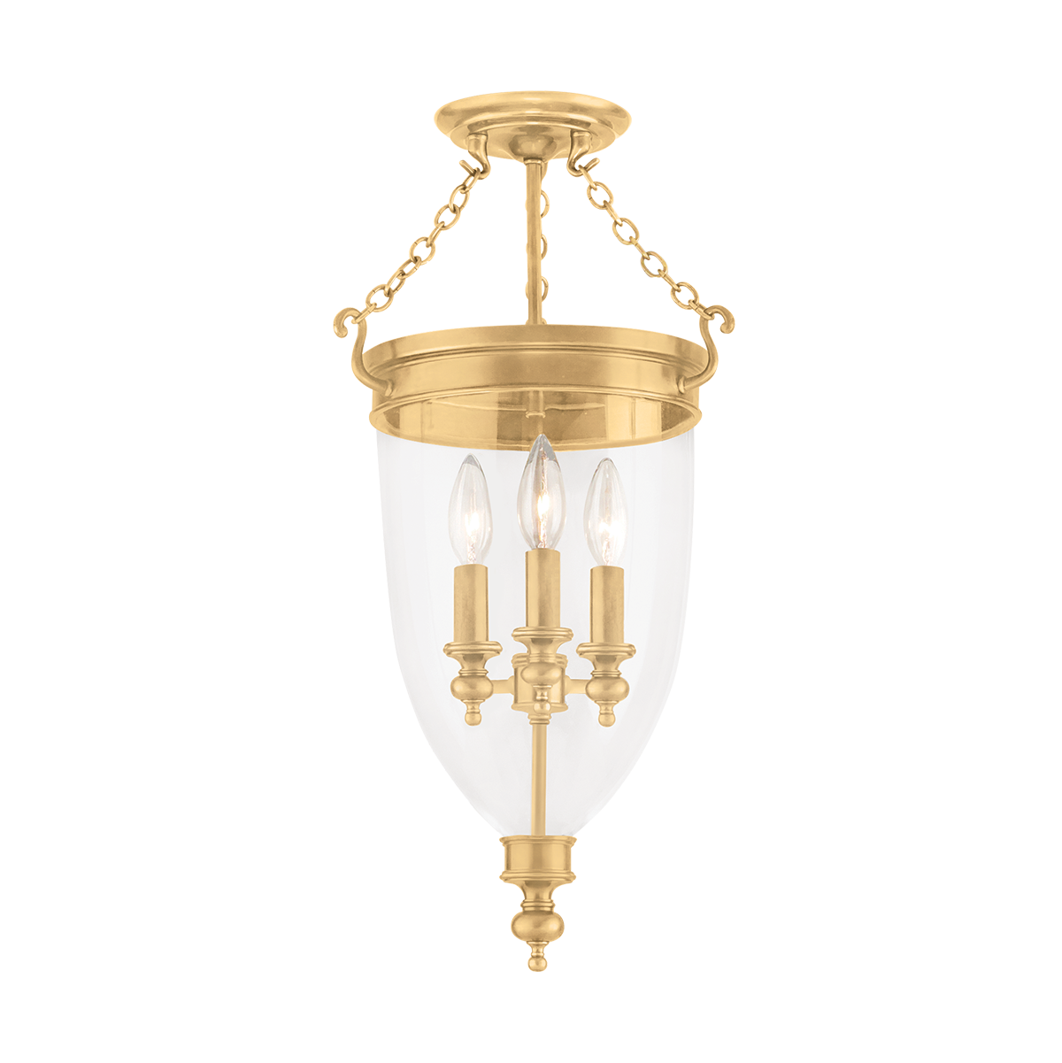 Hudson Valley Lighting Hanover Aged Brass 12W x 12L x 21.5H Semi-Flush Mount