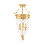 Hudson Valley Lighting Hanover Aged Brass 12W x 12L x 21.5H Semi-Flush Mount