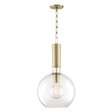 Hudson Valley Lighting Raleigh Aged Brass 13W x 13L x 24.75H Pendant