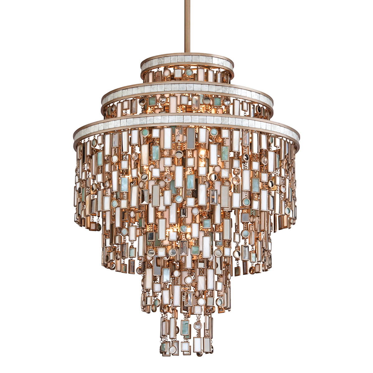 Corbett Lighting Dolcetti CHAMPAGNE LEAF 24W x 32H Chandelier