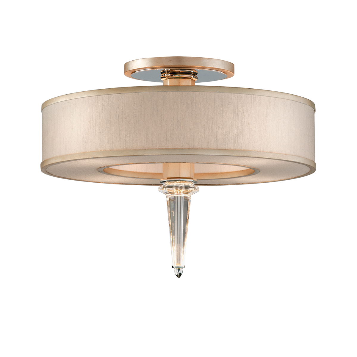 Corbett Lighting Harlow WARM SILVER LEAF 20W x 20L x 15H Semi-Flush Mount