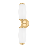 Hudson Valley Lighting Brooke Aged Brass 4.5W x 4.5L x 19.5H Wall Sconce