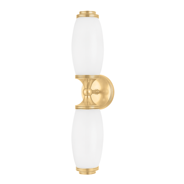 Hudson Valley Lighting Brooke Aged Brass 4.5W x 4.5L x 19.5H Wall Sconce