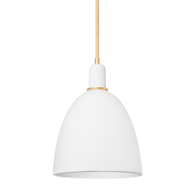 Hudson Valley Lighting Copake VINTAGE GOLD LEAF/MATTE IVORY CERAMIC 12.25W x 12.25L x 17.25H Pendant