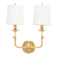 Hudson Valley Lighting Logan Aged Brass 16W x 16L x 18H Wall Sconce