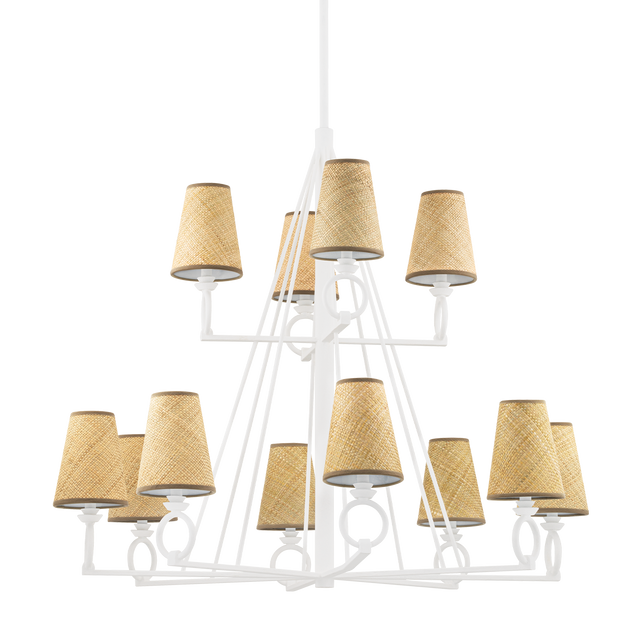 Hudson Valley Lighting Pendelton White Plaster 44W x 44L x 39.25H Chandelier