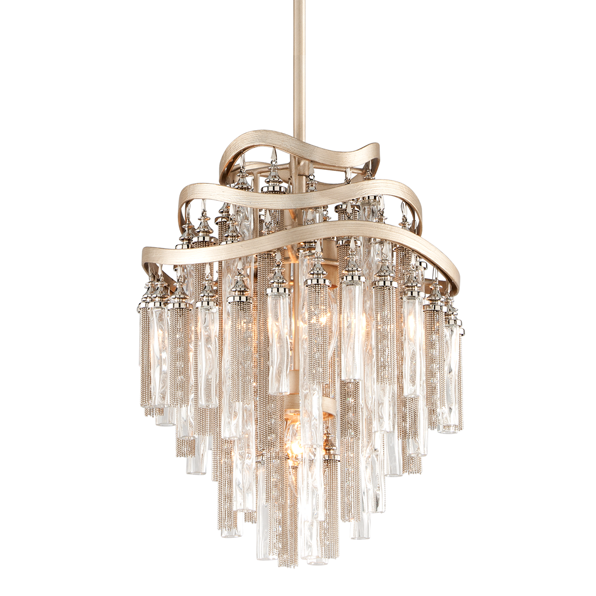 Corbett Lighting Chimera WARM SILVER LEAF 12.75W x 12.75L x 18.25H Pendant