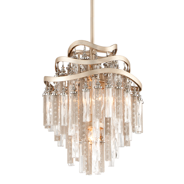 Corbett Lighting Chimera WARM SILVER LEAF 12.75W x 12.75L x 18.25H Pendant