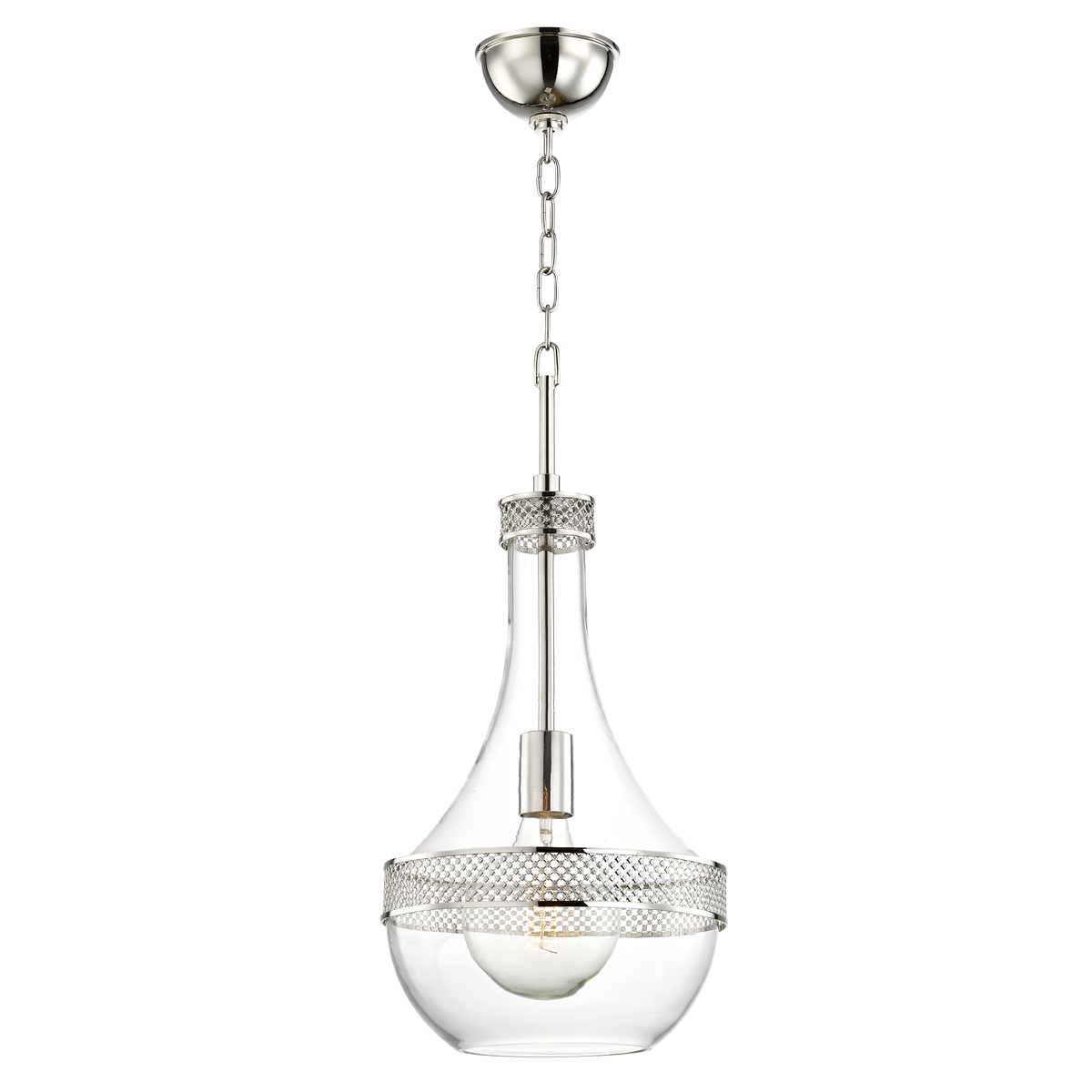 Hudson Valley Lighting Hagen Polished Nickel 10.75W x 10.75L x 23H Pendant
