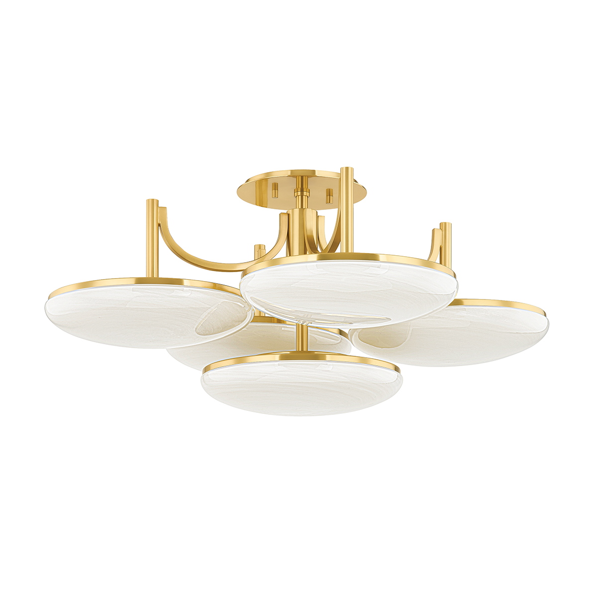 Hudson Valley Lighting Bregman Aged Brass 30.75W x 30.75L x 14H Semi-Flush Mount