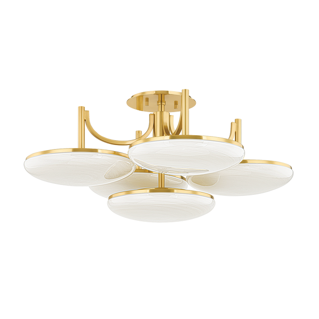 Hudson Valley Lighting Bregman Aged Brass 30.75W x 30.75L x 14H Semi-Flush Mount