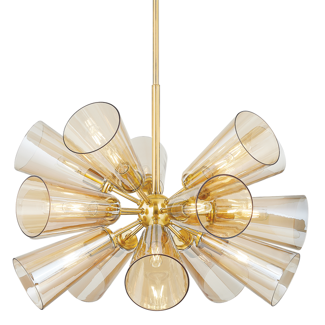 Hudson Valley Lighting HARTWOOD AGED BRASS 32W x 32L x 24H Chandelier
