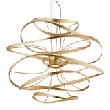 Corbett Lighting Calligraphy GOLD LEAF W POLISHED STAINLESS 34W x 34L x 31.25H Chandelier