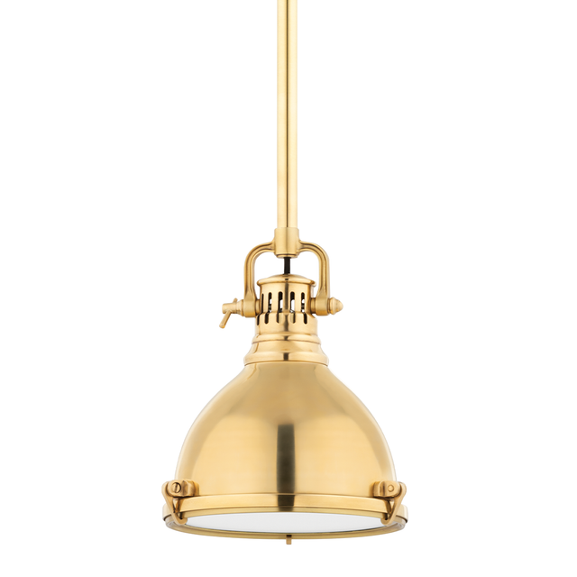 Hudson Valley Lighting Pelham Aged Brass 8W x 8L x 8.75H Pendant