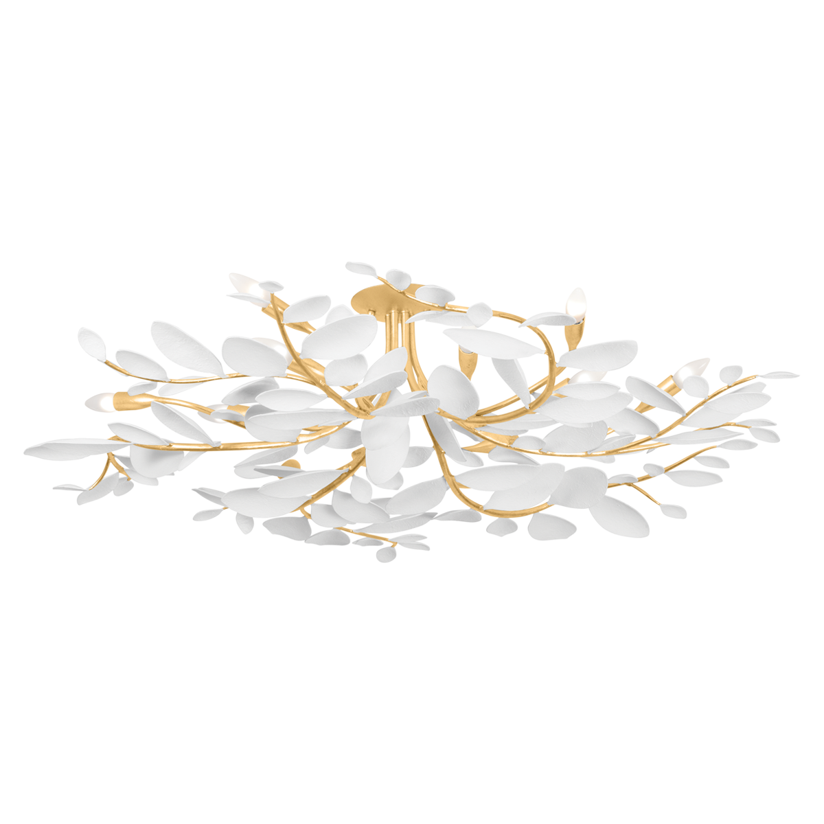 Hudson Valley Lighting MARABEC Vintage Gold Leaf/ White Plaster 48W x 48L x 12.25H Semi-Flush Mount