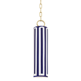 Hudson Valley Lighting Brookville Aged Brass/blue Combo 5W x 5L x 20.75H Pendant