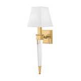 Hudson Valley Lighting Ruskin Aged Brass 5.75W x 5.75L x 20.5H Wall Sconce