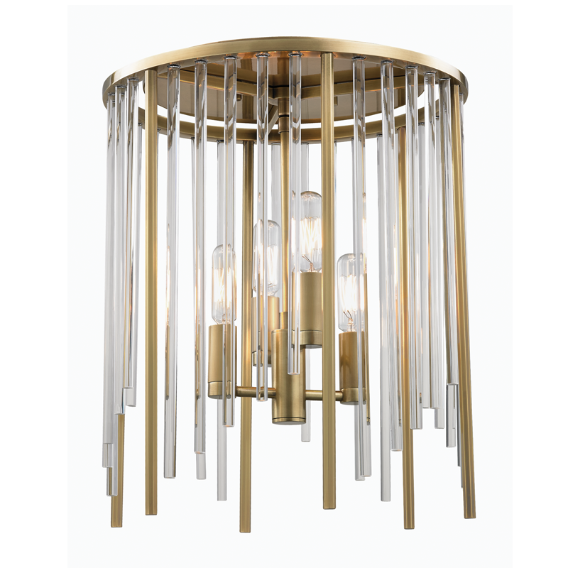 Hudson Valley Lighting Lewis Aged Brass 13W x 13L x 15.5H Semi-Flush Mount