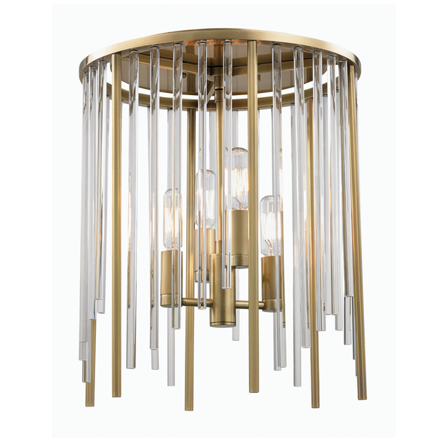 Hudson Valley Lighting Lewis Aged Brass 13W x 13L x 15.5H Semi-Flush Mount