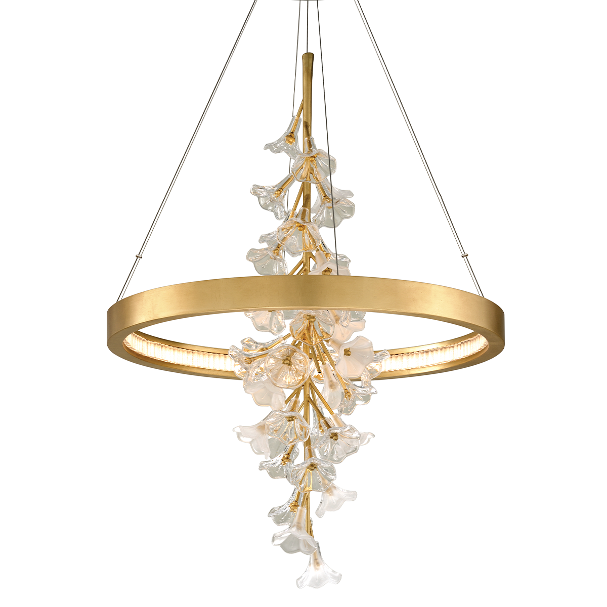 Corbett Lighting Jasmine Gold Leaf 28W x 28L x 38.5H Chandelier