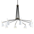 Corbett Lighting Utopia BLACK BRASS OFF WHITE SHADES 63.5W x 63.5L x 47.75H Chandelier