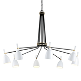 Corbett Lighting Utopia BLACK BRASS OFF WHITE SHADES 63.5W x 63.5L x 47.75H Chandelier