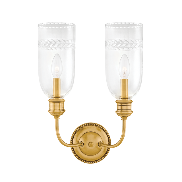 Hudson Valley Lighting Lafayette Aged Brass 12.5W x 12.5L x 17H Wall Sconce