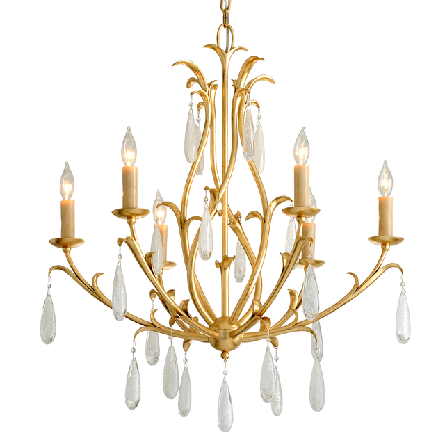 Corbett Lighting Prosecco Gold Leaf 31W x 31L x 35.5H Chandelier