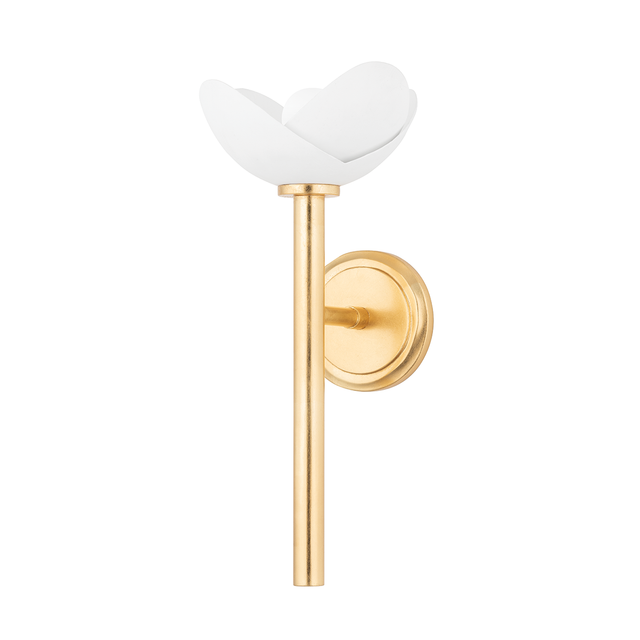 Hudson Valley Lighting Dawson Gold Leaf/white Plaster 7.25W x 7.25L x 16.75H Wall Sconce