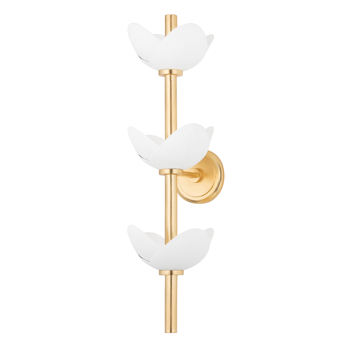 Hudson Valley Lighting Dawson Gold Leaf/white Plaster 7.25W x 7.25L x 25.75H Wall Sconce