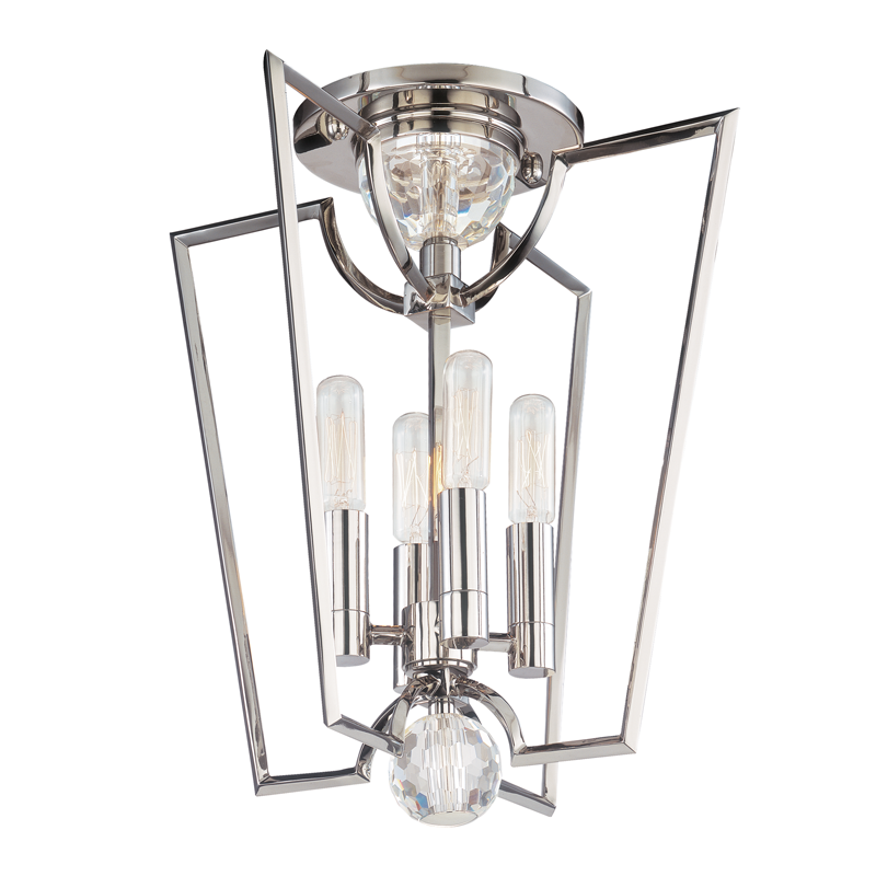 Hudson Valley Lighting Waterloo Polished Nickel 13W x 13L x 14.5H Semi-Flush Mount