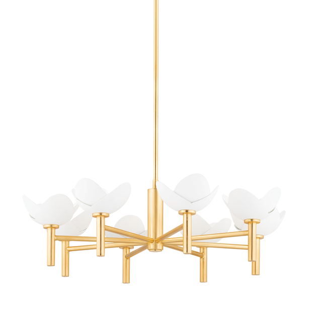 Hudson Valley Lighting Dawson Gold Leaf/white Plaster 33.75W x 33.75L x 11.38H Chandelier