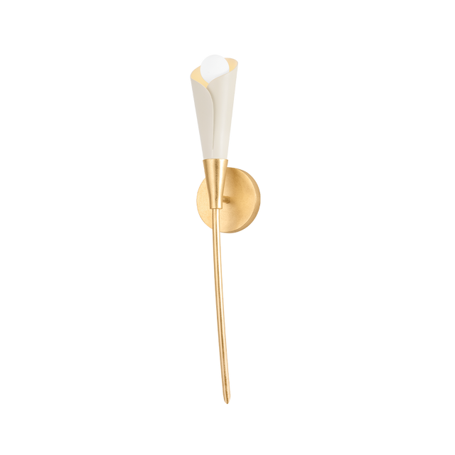 Hudson Valley Lighting MONTROSE VINTAGE GOLD LEAF/SOFT SAND 4.5W x 4.5L x 23.5H Wall Sconce