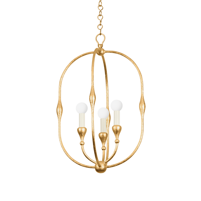 Hudson Valley Lighting BALTIC Vintage Gold Leaf 15W x 15L x 23.75H Candleholder