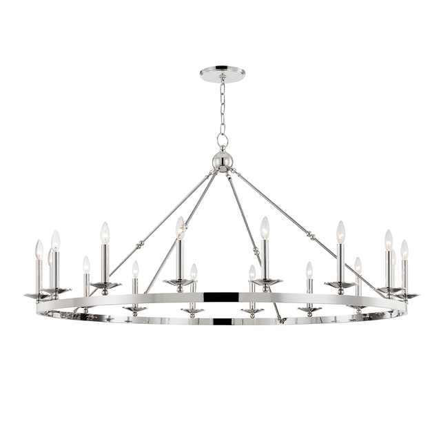 Hudson Valley Lighting Allendale Polished Nickel 58W x 58L x 27.25H Chandelier