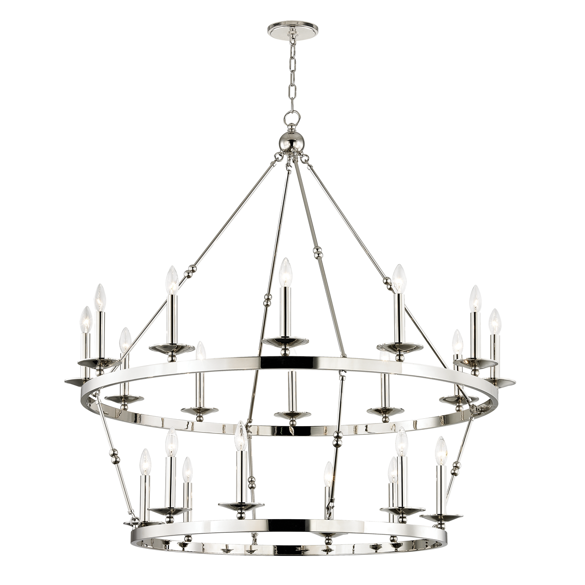 Hudson Valley Lighting Allendale Polished Nickel 46.75W x 46.75L x 38H Chandelier