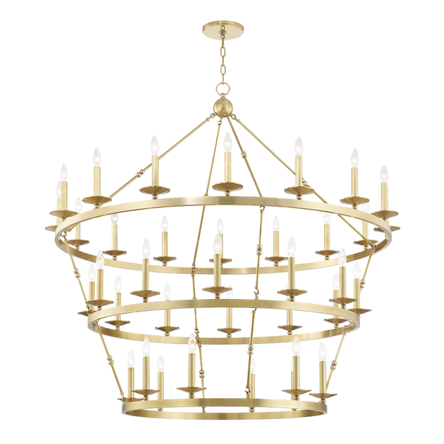 Hudson Valley Lighting Allendale Aged Brass 58W x 58L x 54.25H Chandelier