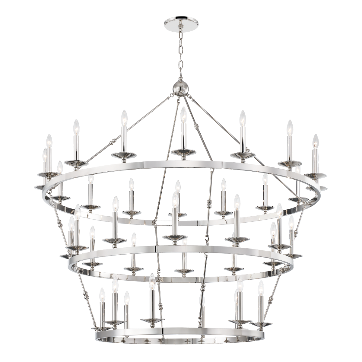 Hudson Valley Lighting Allendale Polished Nickel 58W x 58L x 54.25H Chandelier