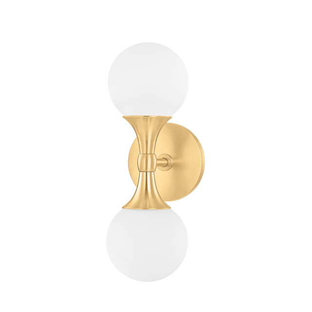 Hudson Valley Lighting Astoria Aged Brass 4.75W x 4.75L x 13.5H Wall Sconce