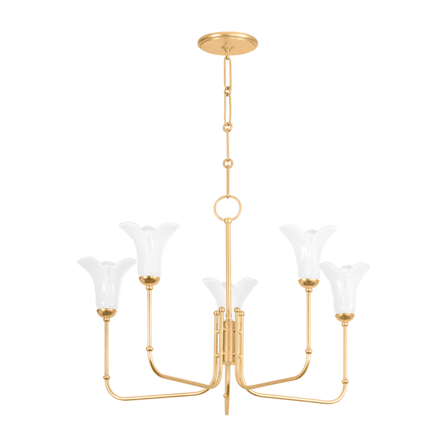 Hudson Valley Lighting MONTCLAIR Vintage Gold Leaf 30W x 30L x 19.5H Chandelier