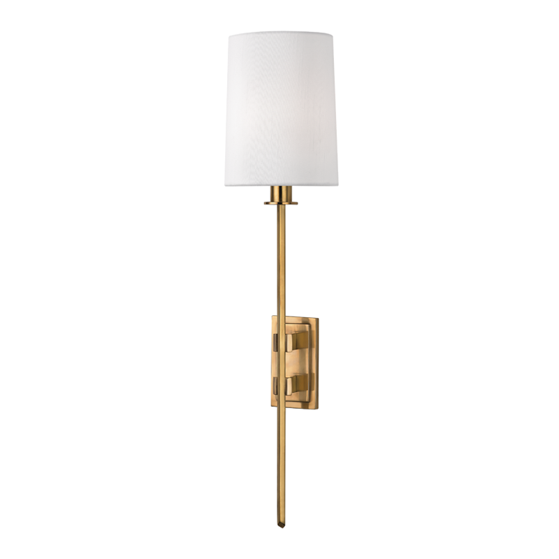 Hudson Valley Lighting Fredonia Aged Brass 5.5W x 5.5L x 22.75H Wall Sconce