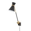 Hudson Valley Lighting Winsted Aged Brass/soft Black 7.75W x 7.75L x 30.25H Wall Sconce